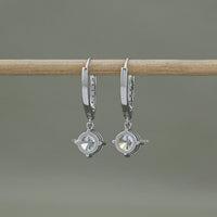 Round Cut Diamond Dangle Drop Earrings