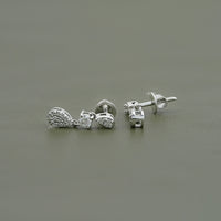 Round lab Diamond Tear Drop Dangle Earrings