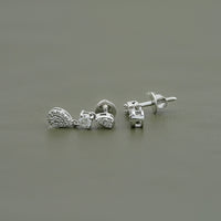 Round lab Diamond Tear Drop Dangle Earrings