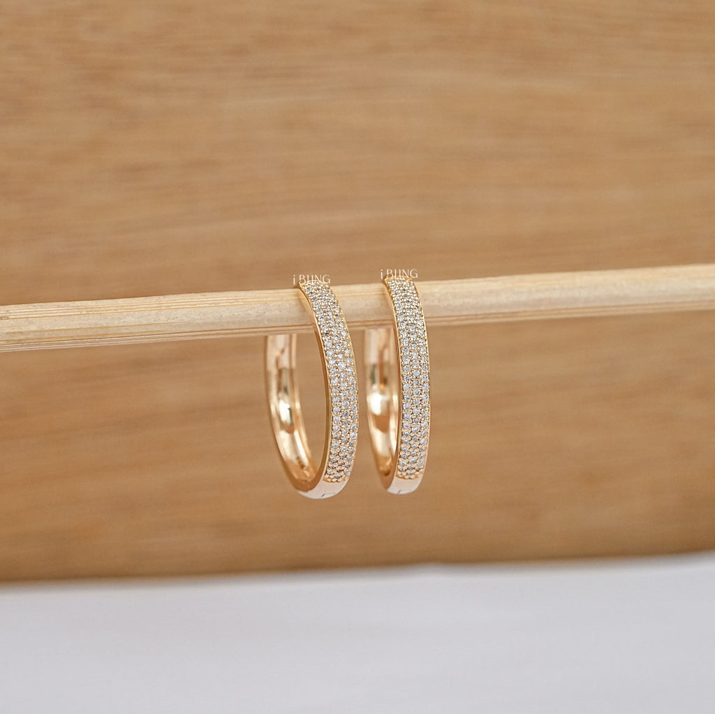 Round Cut Lab Grown Diamond Hoop Earrings