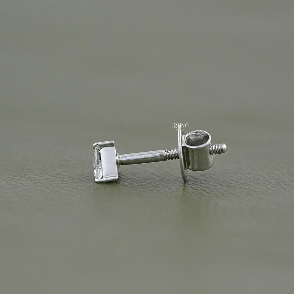 Triangle Cut Lab Diamond Men's Stud