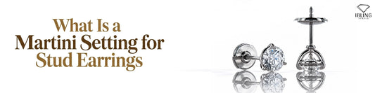 Martini setting stud earrings with a round diamond and secure back by Ibling Jewels, shown with a clean reflective finish.