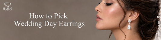 Bride wearing delicate wedding day earrings, Ibling Jewels, with a classic bridal look and best drop diamond earrings.