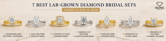 7 best lab-grown diamond bridal sets under $2,000 featuring round, oval, cushion, emerald, pear, marquise and princess cut bridal ring sets