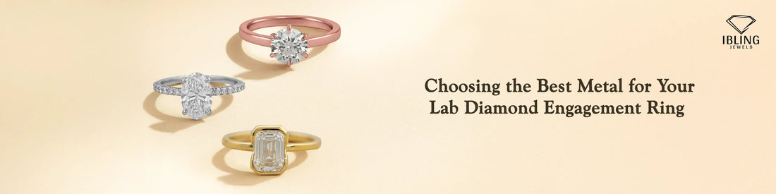 iBling Jewels lab grown diamond engagement rings in rose gold, white gold and yellow gold metal options