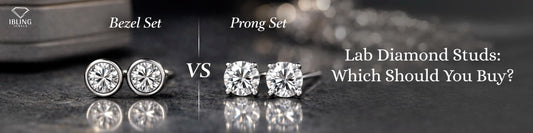Bezel set vs prong set lab grown diamond stud earrings comparison