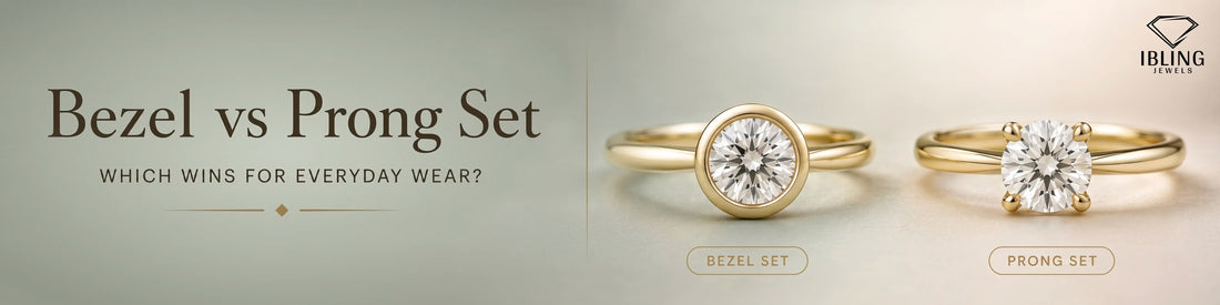 Image showing bezel round diamond ring vs prong round diamond ring comparison for everyday wear.