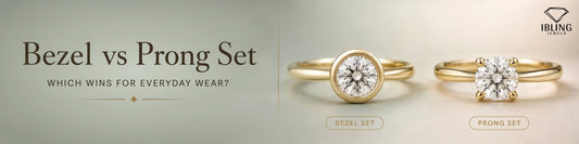 Image showing bezel round diamond ring vs prong round diamond ring comparison for everyday wear.