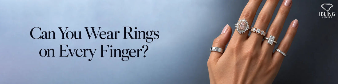 Woman wearing a diamond contoured wedding band with a curved V-shaped design in yellow gold.
