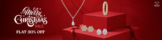 iBling Jewels Christmas discount featuring pear pendant, gold eternity band and diamond studs 30% off