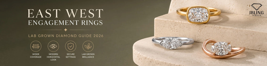 East west setting guide featuring emerald, marquise and oval east west engagement ring.