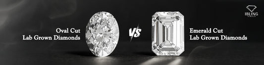 Oval cut lab grown diamond vs emerald cut lab grown diamond comparison.