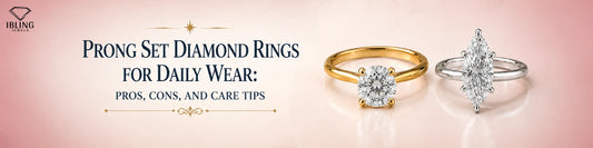 Prong set diamond rings featuring four prong round diamond engagement ring and six prong marquise solitaire ring for daily wear.