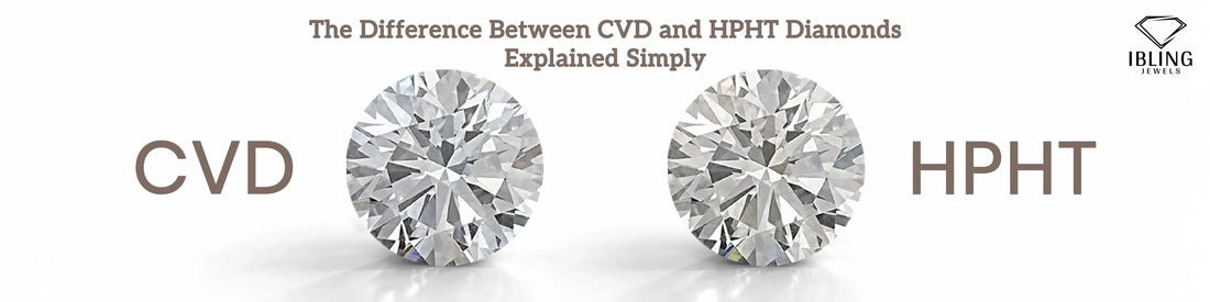 Side-by-side difference between cvd vs hpht lab grown diamonds explained simply.