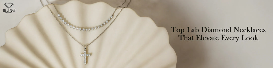 Ibling Jewels lab grown diamond necklace with cross pendant and tennis design