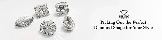 Collection of sparkling diamond shapes like marquise, princess, asscher, round, and pear