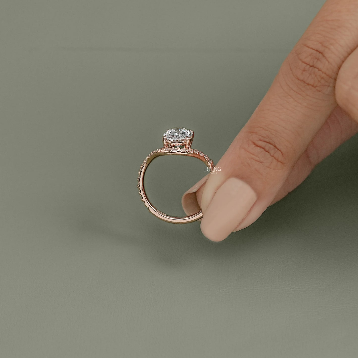 Oval Lab Grown Diamond Solitaire Accent Ring Solitaire Accent Ring