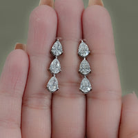 Pear Cut Lab Grown Diamond Dangle Drop Earrings