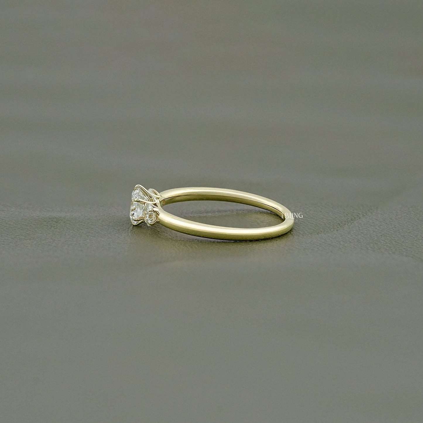 Old European Round Three Stone Anniversary Ring
