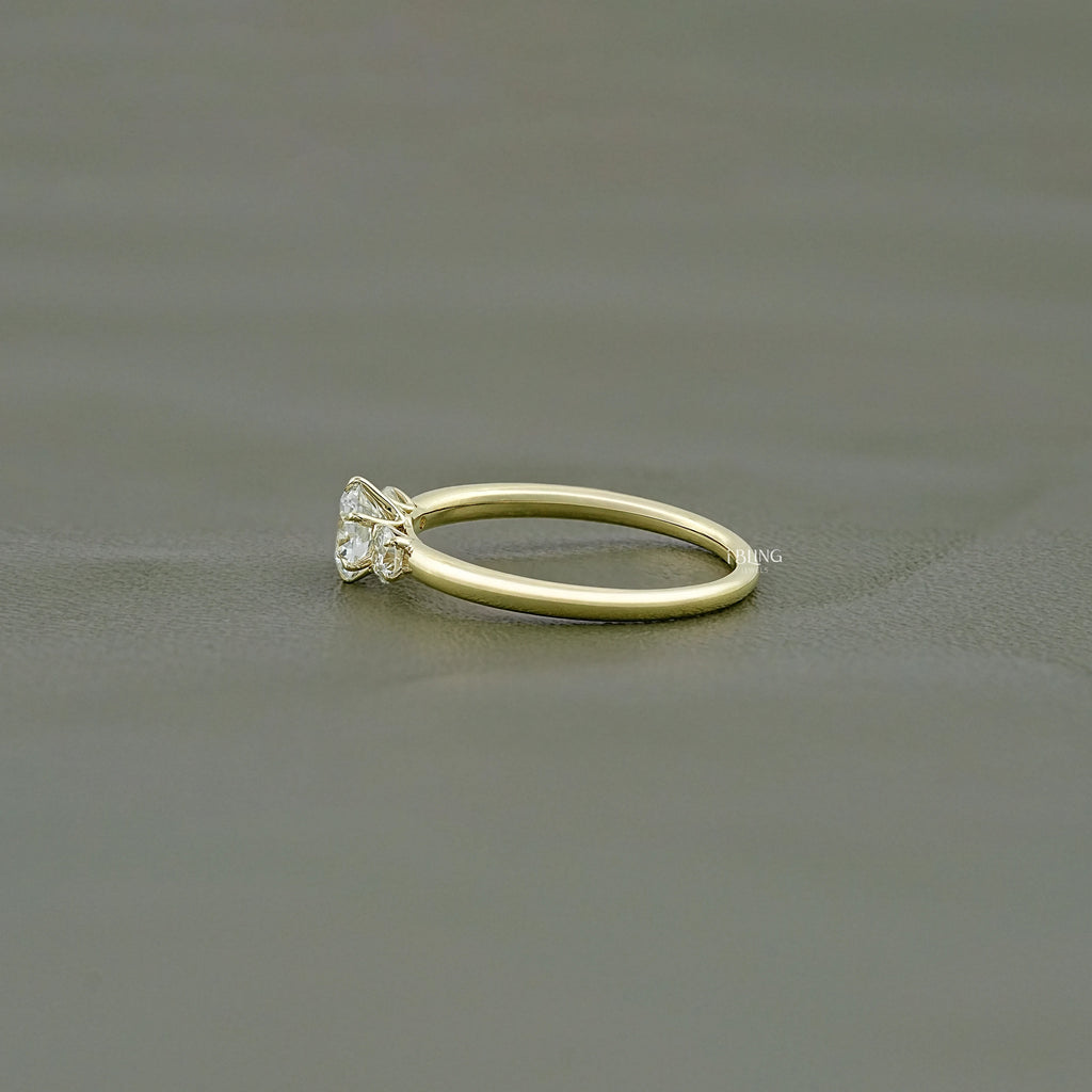 Old European Round Three Stone Anniversary Ring