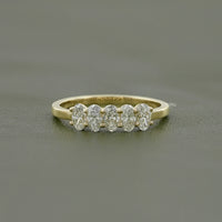 Oval Cut Lab Diamond Five Stone Wedding Band