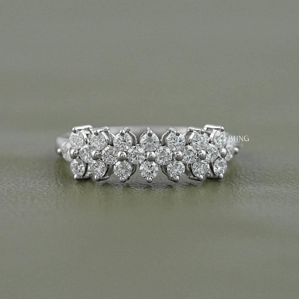 Round Lab Diamond Cluster Band