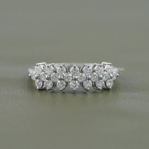 Round Lab Diamond Cluster Band
