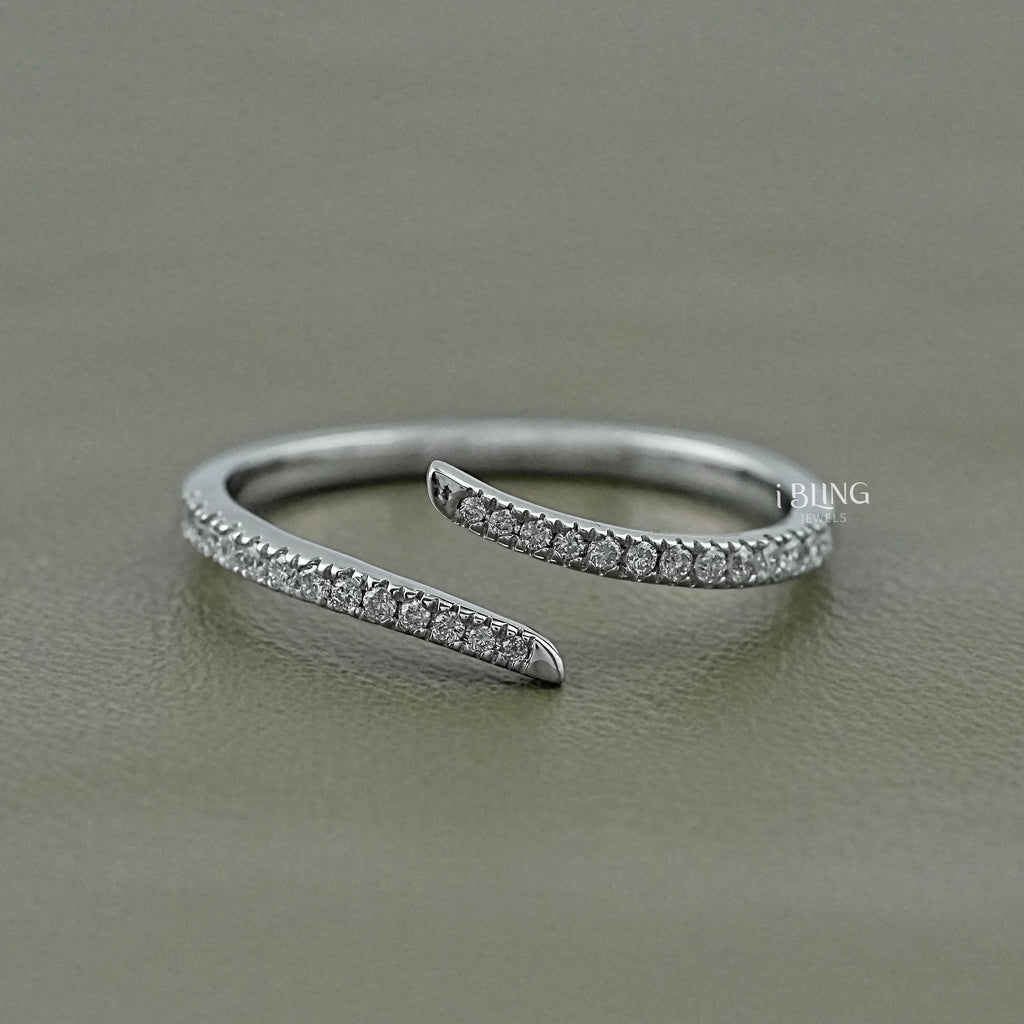 Lab Grown Round Diamond Bypass Open Diamond Ring