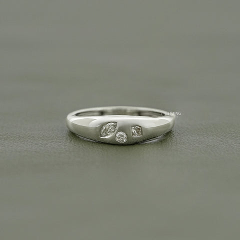 Multi Shaped Lab Grown Diamond Domed Band