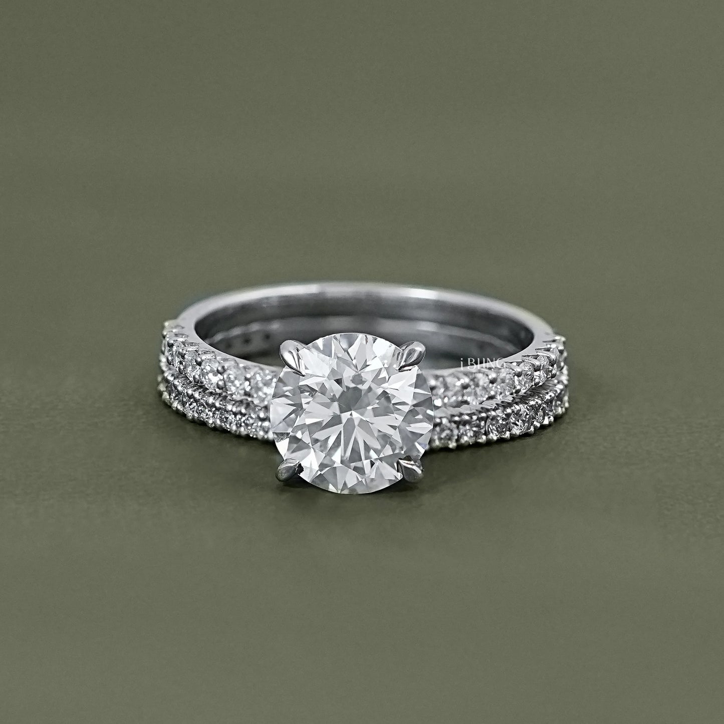 Round Cut Solitaire Set Bridal Ring For Wedding Bridal Ring Set