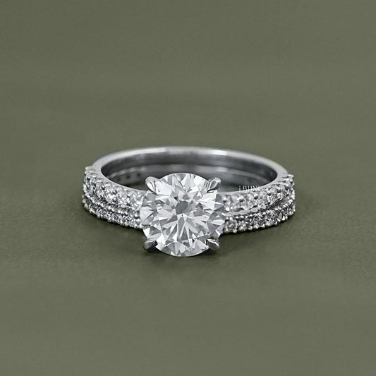 Round Cut Solitaire Set Bridal Ring For Wedding