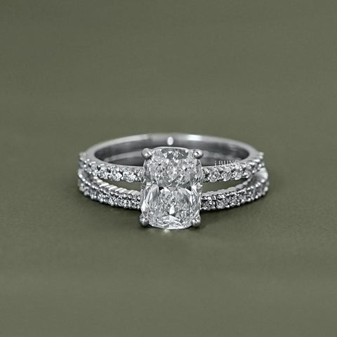 Cushion Cut Solitaire With Accent Bridal Ring Sets