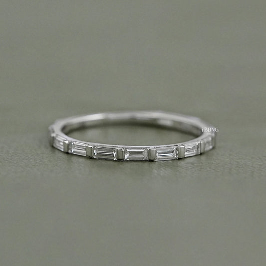 Baguette Cut Lab Diamond Wedding Eternity Band