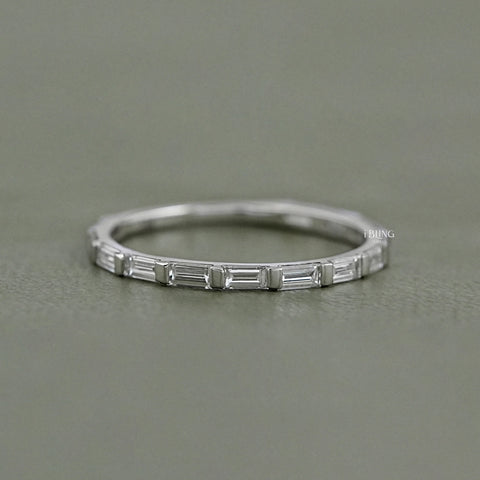 Baguette Cut Lab Diamond Wedding Eternity Band