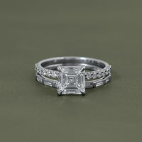 Asscher Shape Lab Diamond Ring Set