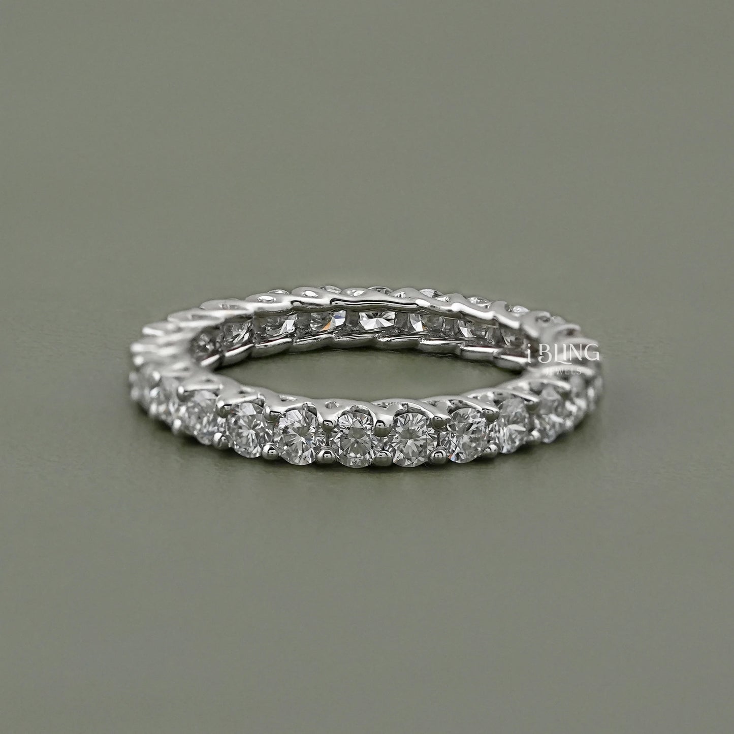 Round Lab Diamond Stackable Wedding Band Full Eternity