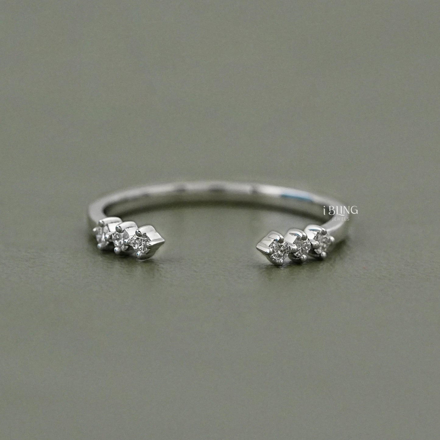 Round Diamond Open Cuff Wedding Ring