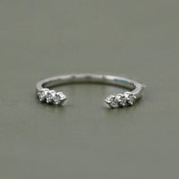 Round Diamond Open Cuff Wedding Ring