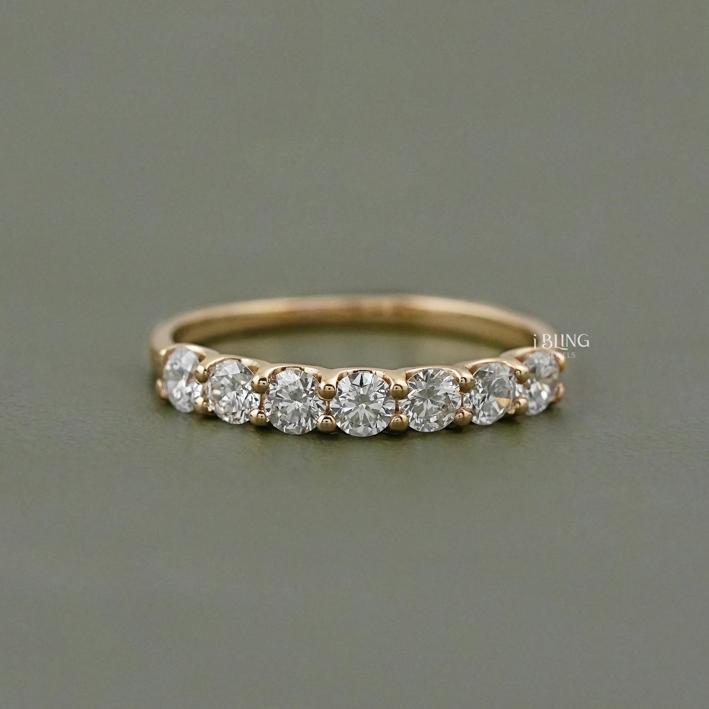 Round Diamond Seven Stone Wedding Ring Half Eternity