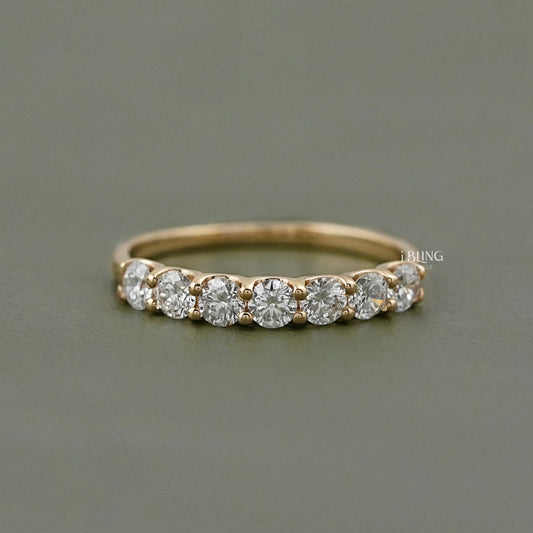 Round Diamond Seven Stone Wedding Ring