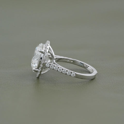 Round Cut Lab Diamond Halo Engagement Ring