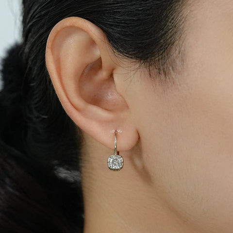 Cushion Lab Grown Diamond Hoop Earrings