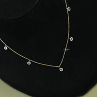 Rose Cut Round Diamond Station Necklace