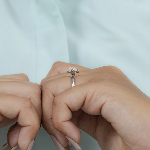 East West Marquise Lab Grown Diamond Solitaire Ring