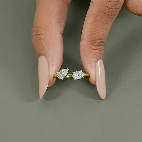 Two Stone Lab Diamond Toi Moi Engagement Ring
