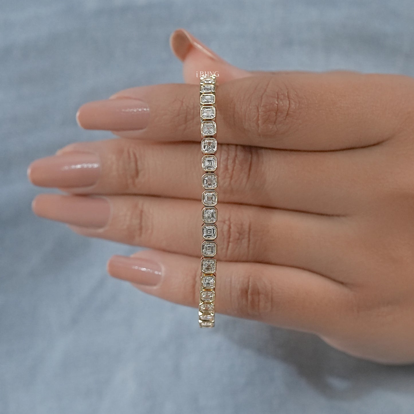 Asscher Cut Lab Diamond Bezel Set Tennis Bracelet Tennis Bracelet