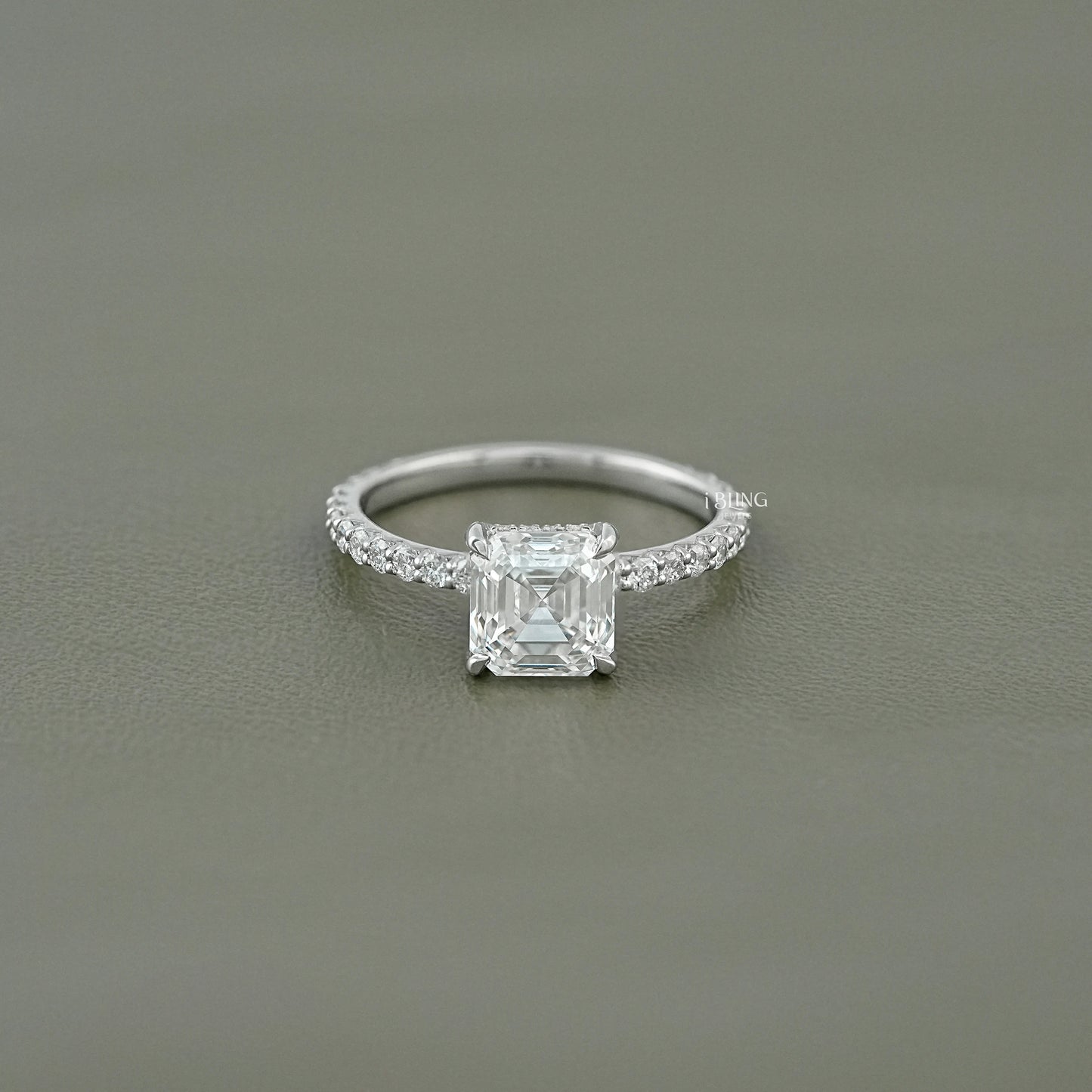Asscher Cut Lab Grown Diamond Engagement-Ring