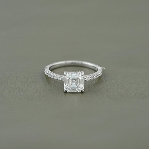 Asscher Cut Lab Grown Diamond Engagement-Ring