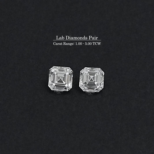 Asscher Lab Grown Diamond Matching Pair