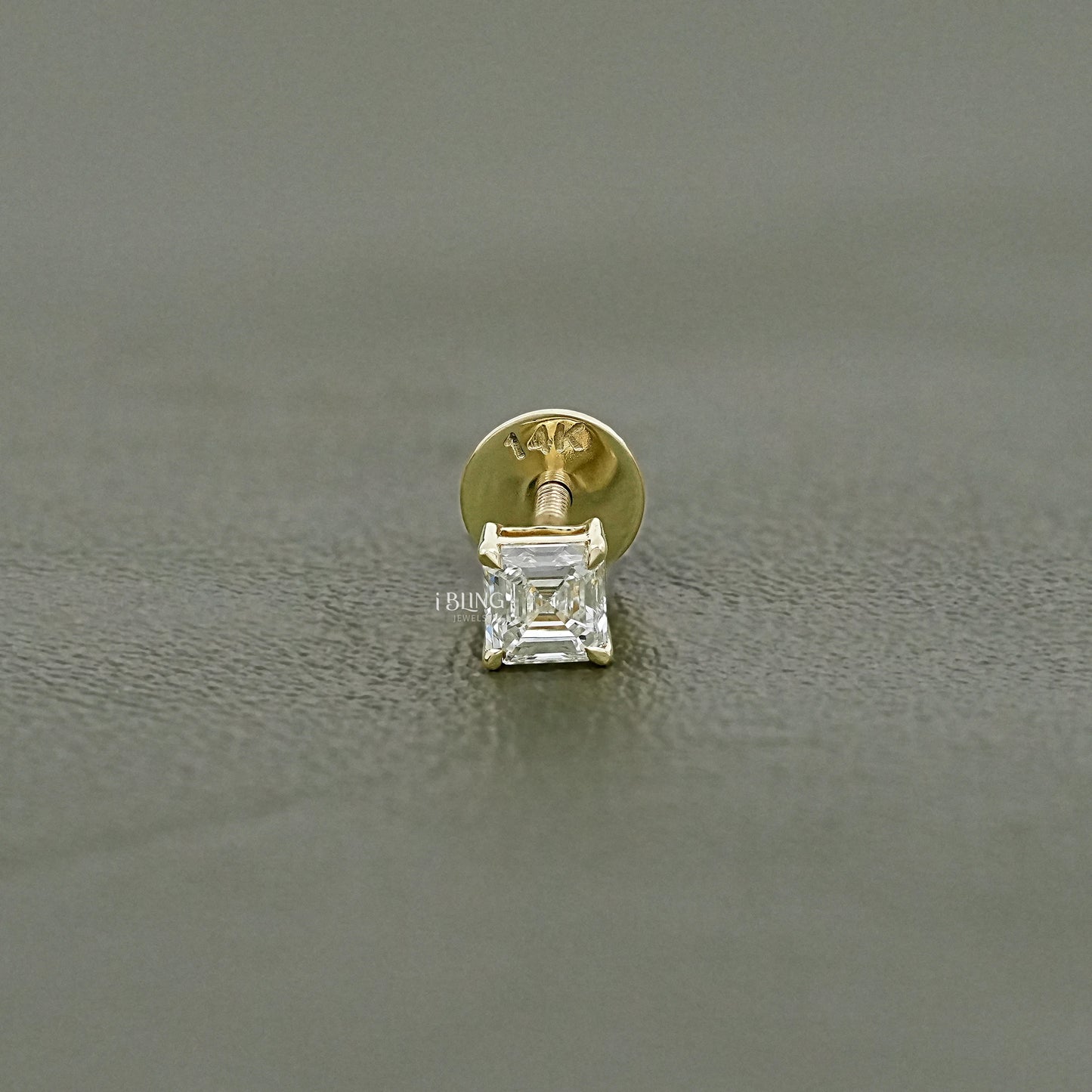 Asscher Cut Lab Grown Diamond Stud Earrings
